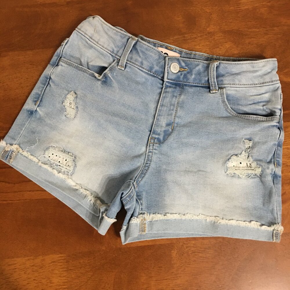Girls Distressed Denim Shorts